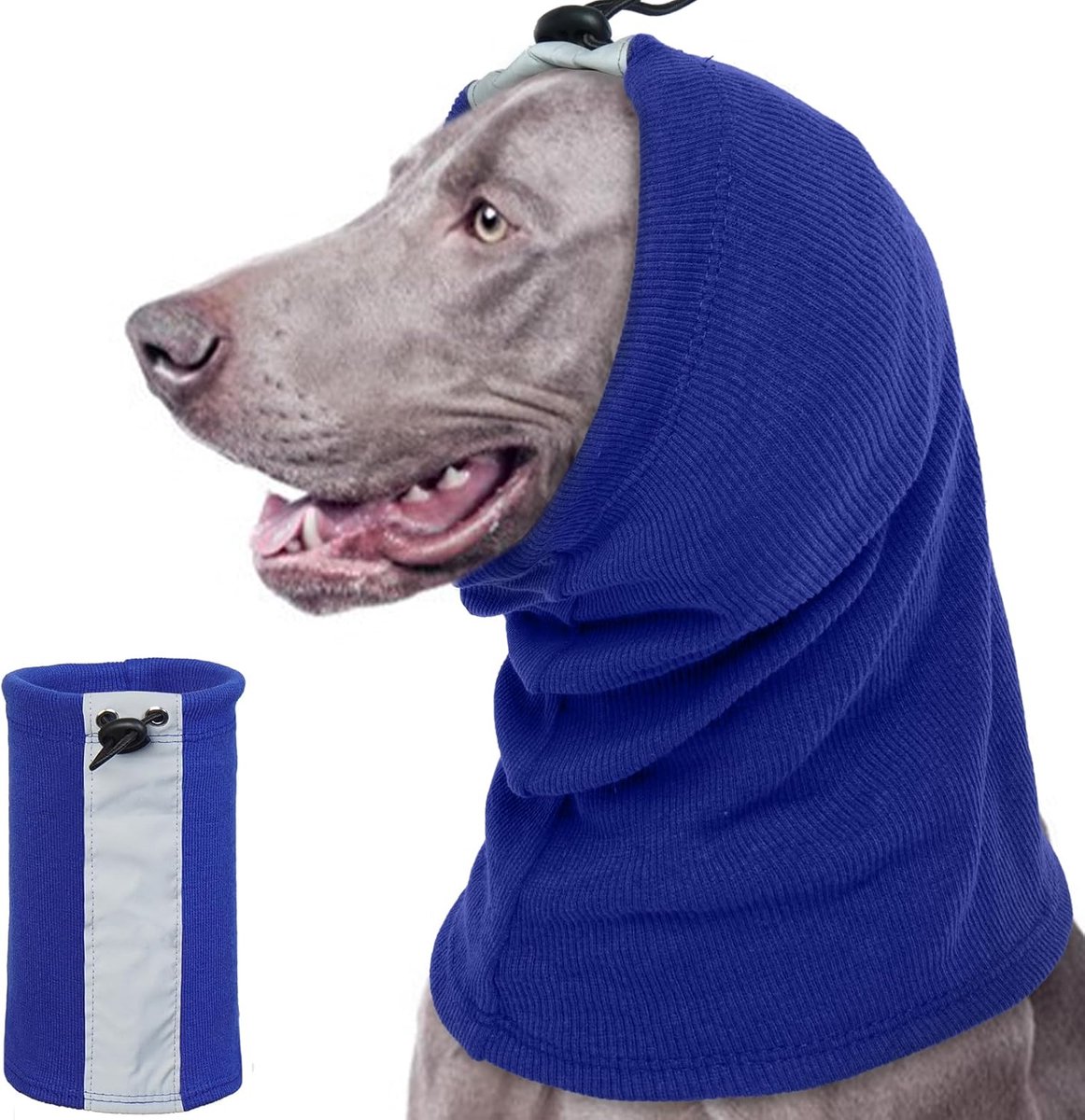 oorbeschermer Winter Hond Oorbescherming Nieuwjaar Oorwarmer Hond Warme Hoodie Hondensjaal Grote Honden Hoofdtelefoon voor Honden Nieuwjaar (Blauw, L)