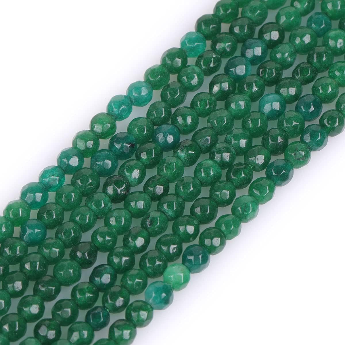 4 mm groene jade natuurlijke edelsteen facet ronde halfedelstenen losse kralen voor het maken van sieraden 15 inch streng