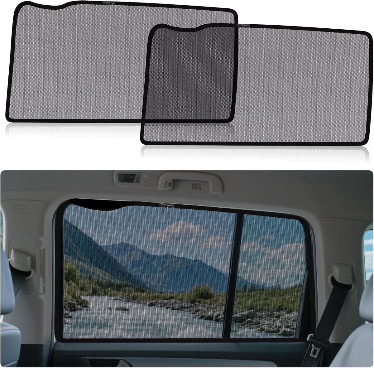 Zijruiten voor VW Sharan 2012-2019, Beschermt tegen zonnestraling en UV-stralen, Magnetisch te bevestigen en Opvouwbaar