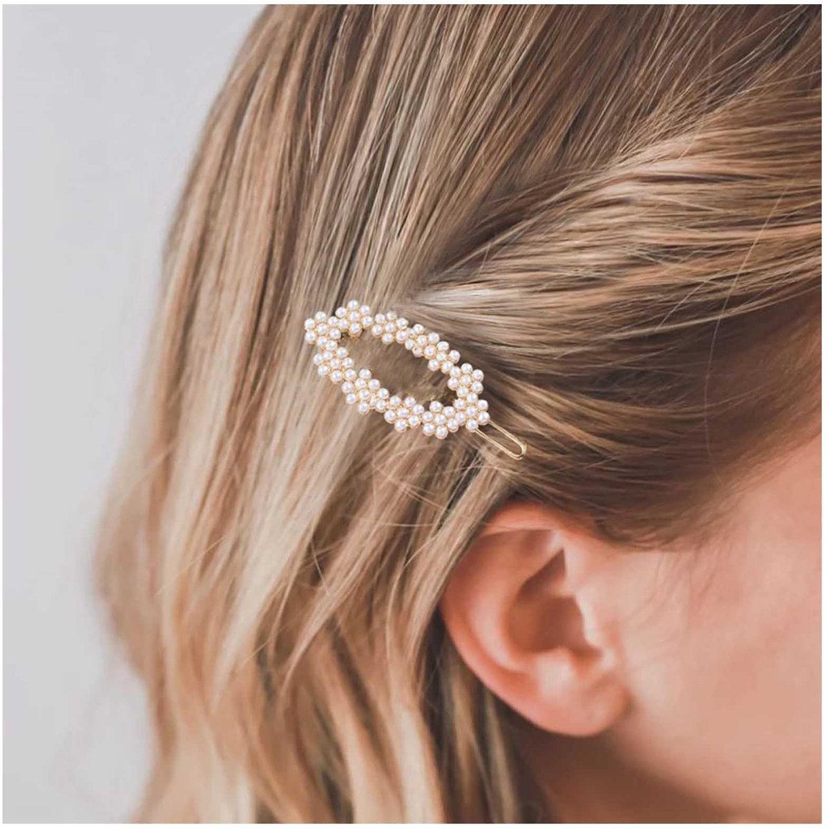 gouden haarspeld één woord parelhaarspeld uitgeholde ovale hoofddeksels decoratieve haarspelden hoofddeksel bruidshaaraccessoires voor vrouwen en meisjes (parel)