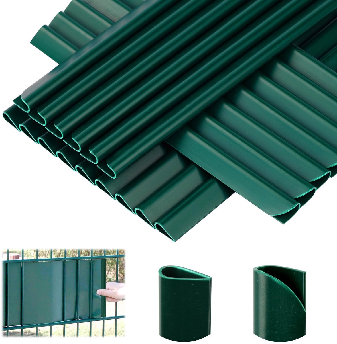 35 stuks bevestigingsclips, pvc, inkijkbescherming, bevestiging, klemrails voor zichtwerende strips, dubbelstaafmattenhek, inkijkbescherming, staafmathek voor bevestigingsclips, tuinpoort, balkon