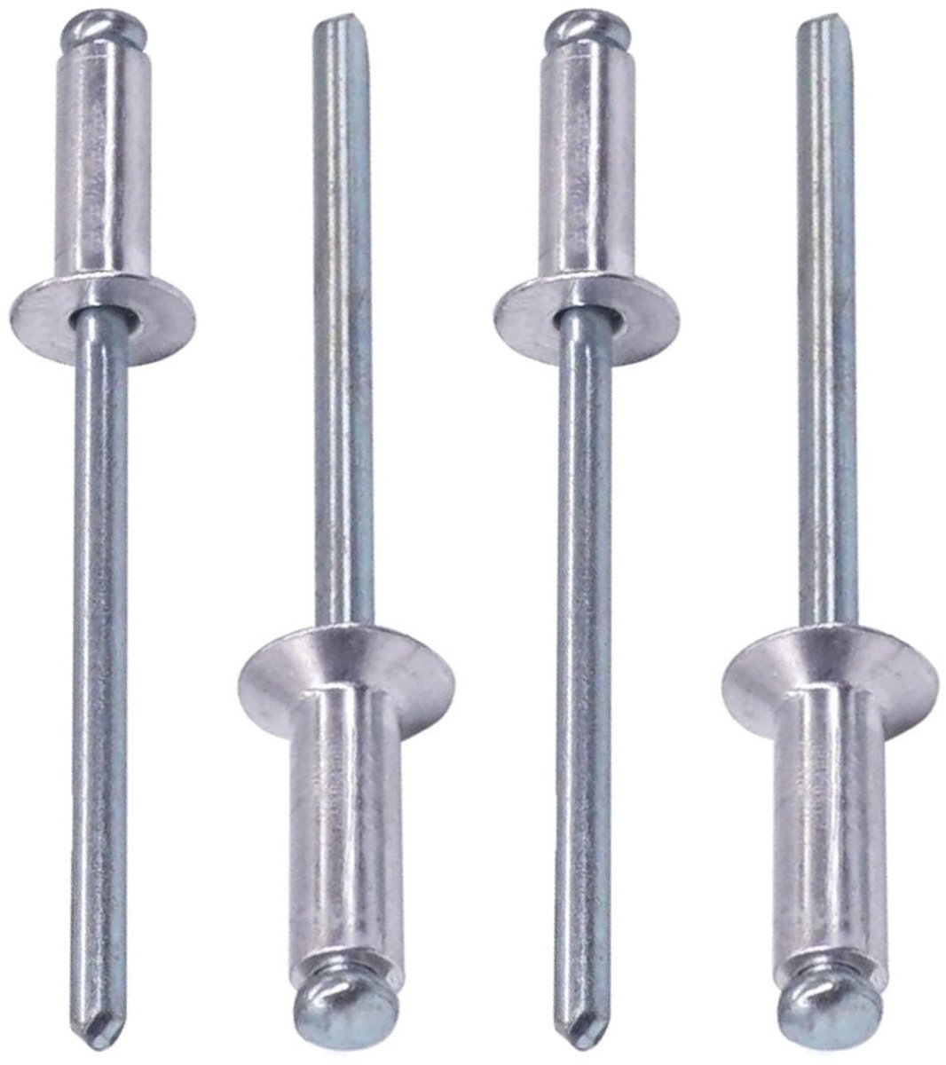 100PCS Aluminium Verzonken Blindklinknagels, 2,4mm 3,2mm Popnagels met Ijzeren Kern, Koepelkopklinknagels for Doe Het Zelf, Bouwen, Doe Het Zelf, Metaal, Hout(2.4X6mm)