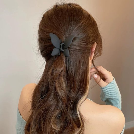 4 stuks vlinderhaarklemmen, middelgrote matte haarspelden voor dames, haarklauw, antislip haarclips voor vrouwen en meisjes, dik dun haar (neutrale kleuren) — afbeelding 5