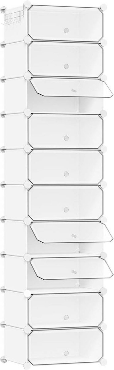 SureDeal® - Schoenendoos - Vakken - Paar - Deur - Haak - Wit - 40x30x170 cm