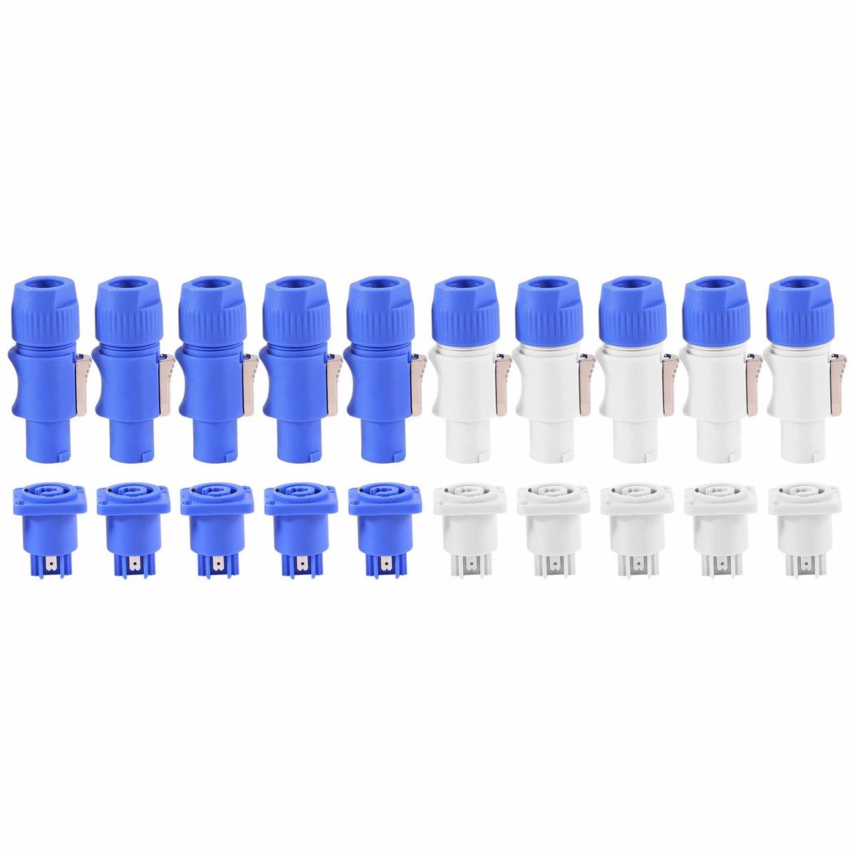 10-delige set PowerCON type A NAC3 + NAC3MPA-1 chassis Plug Panel Adapter