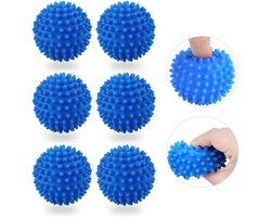 6 stuks wasmachine droger bal, wasbal voor wasmachine, droger ballen voor wasdroger, herbruikbaar, voor het reinigen van huiskleding (blauw)
