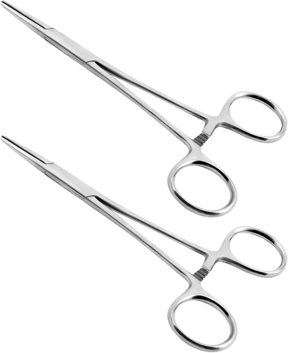 2-Delige Vistang, Gereedschap voor Het Losmaken van Vishaken, Roestvrijstalen Griptang voor Het Verzorgen Van Huisdieren, Vissen, Doe-Het-Zelf en Knutselen, 13 cm