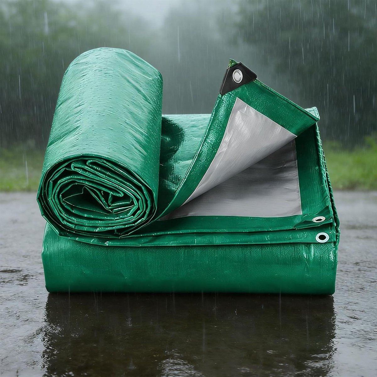 Waterdicht Zeil - Afdekzeil Regenbescherming - Buiten Beschermen - UV-Bestendig Scheurvast - 100x120 cm - Groen