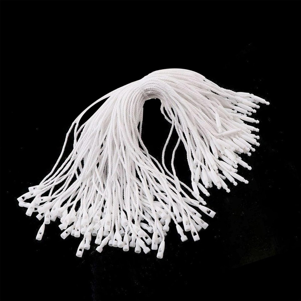 Shop Katoenen Labelkoordjes met Snap Lock Sluiting - 18 cm Hangtag Koordjes voor Prijskaartjes en Kledinglabels - Wit - 100 stuks