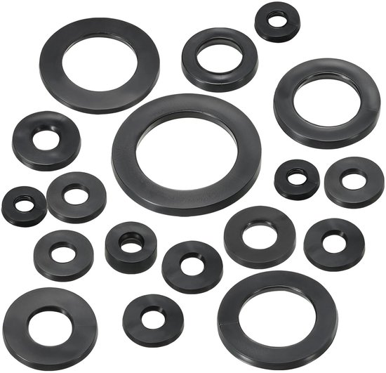 M6 rubberen platte sluitringen 10-pack 6mm ID 12mm OD 4,5mm dik dichtring afdichtingsringen bijlagschijven voor waterkraan buizen waterslang bevestiger bouten zwart — afbeelding 3