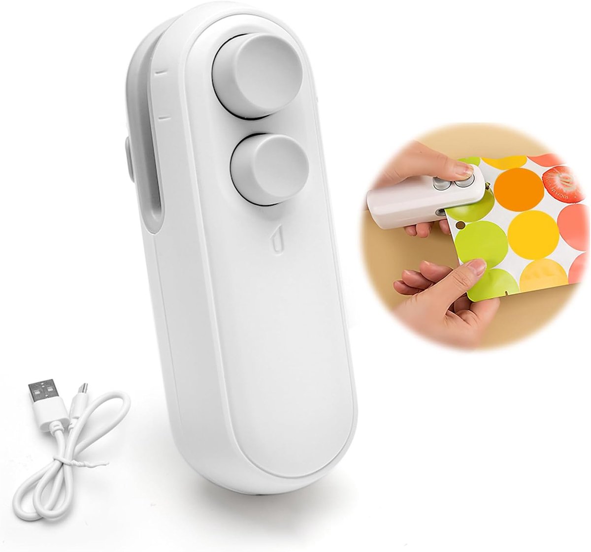 2-in-1 folielasapparaat, mini-lasapparaat met cutter, oplaadbaar vacuümapparaat, klein, inlasapparaat met magnetische afzuiging, handvacuüm-sealer voor zakken, plastic zakken