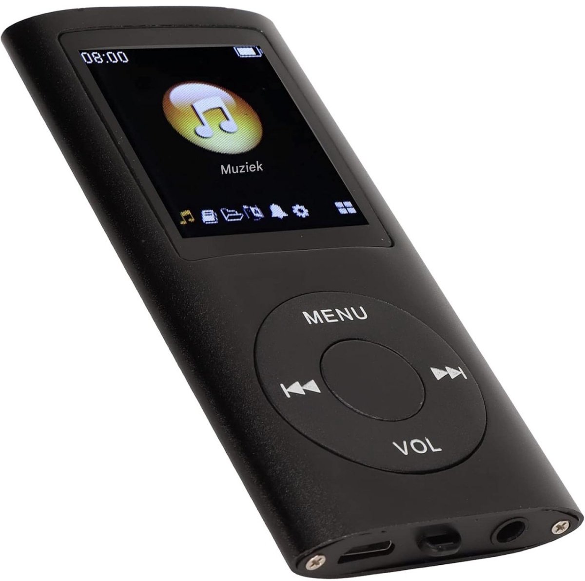 SSTRWGOOD MP3/MP4-speler - MP4-muziekspeler - Ondersteunt TF-kaarten tot 32 GB - 1,8-inch digitaal LCD-scherm - Draagbare HiFi-muziekspeler - Verliesvrije audiokwaliteit - Met luidspreker - Zwart