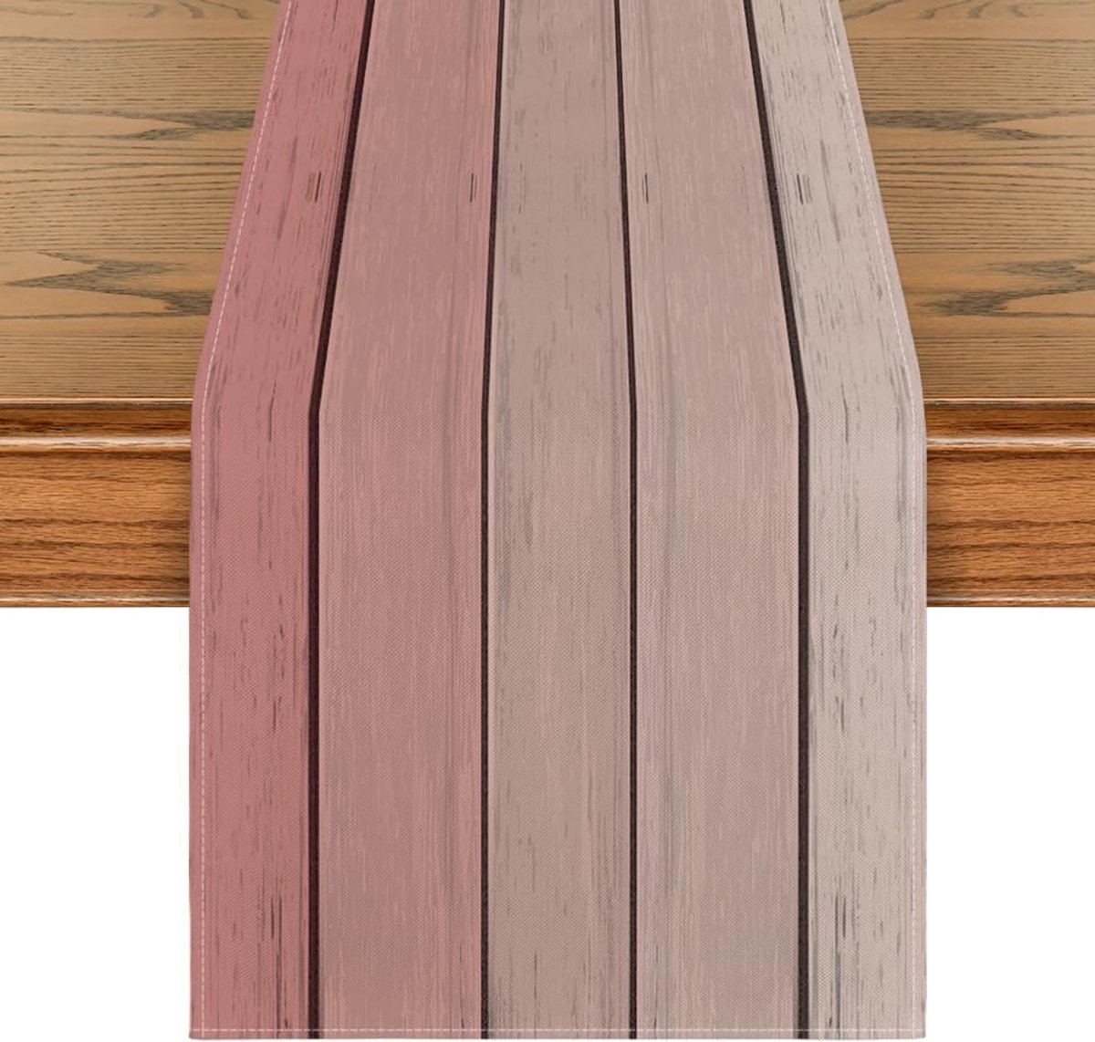 Mode Roze Planken Antiek Oud Rustikaal Hout Moederdag Tafelloper, Valentijnsdag Keuken Tafeldecoratie Binnen Vakantie Feest Decor 40x180 cm