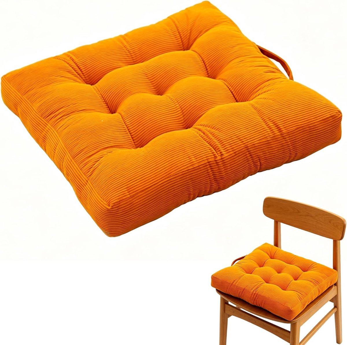 50 x 50 cm, 10 cm dik, 100% katoen, met draaggreep, extra dik zitkussen voor binnen en buiten, vloerkussen 50 x 50 cm, voor woonkamer, terras en