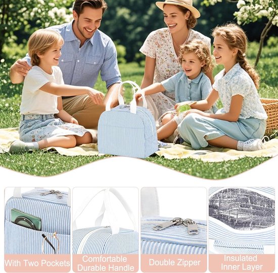 Lunchtas voor Dames en Kinderen - Isolerende Lunchtas voor Warm en Koud Eten - Compacte Handtas voor School en Werk - Schattig en Praktisch - Black — afbeelding 4