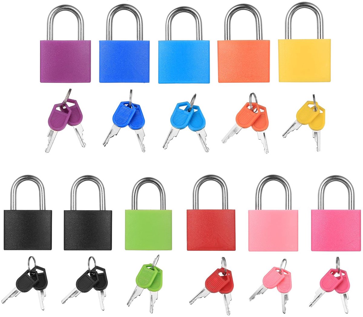11 stuks Kofferslot voor Vliegtuigreizen, Klein Kofferslot met Sleutel, Hangslot Koffer Sloten, Bagagesloten met Sleutel voor Lockers Bagage Tas Gereedschapskisten Reisslot