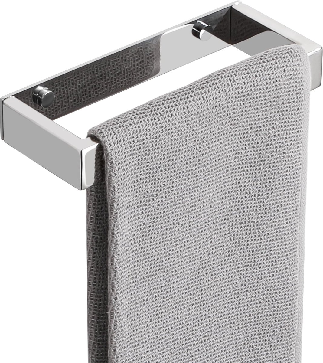 Handdoekhouder Zelfklevende, Gepolijst Chroom Handdoekenrek, wandmontage Handdoekrail Zonder Boren voor Badkamer Keuken Roestvrij Staal SUS304, 20CM, EGJF23030-200-C