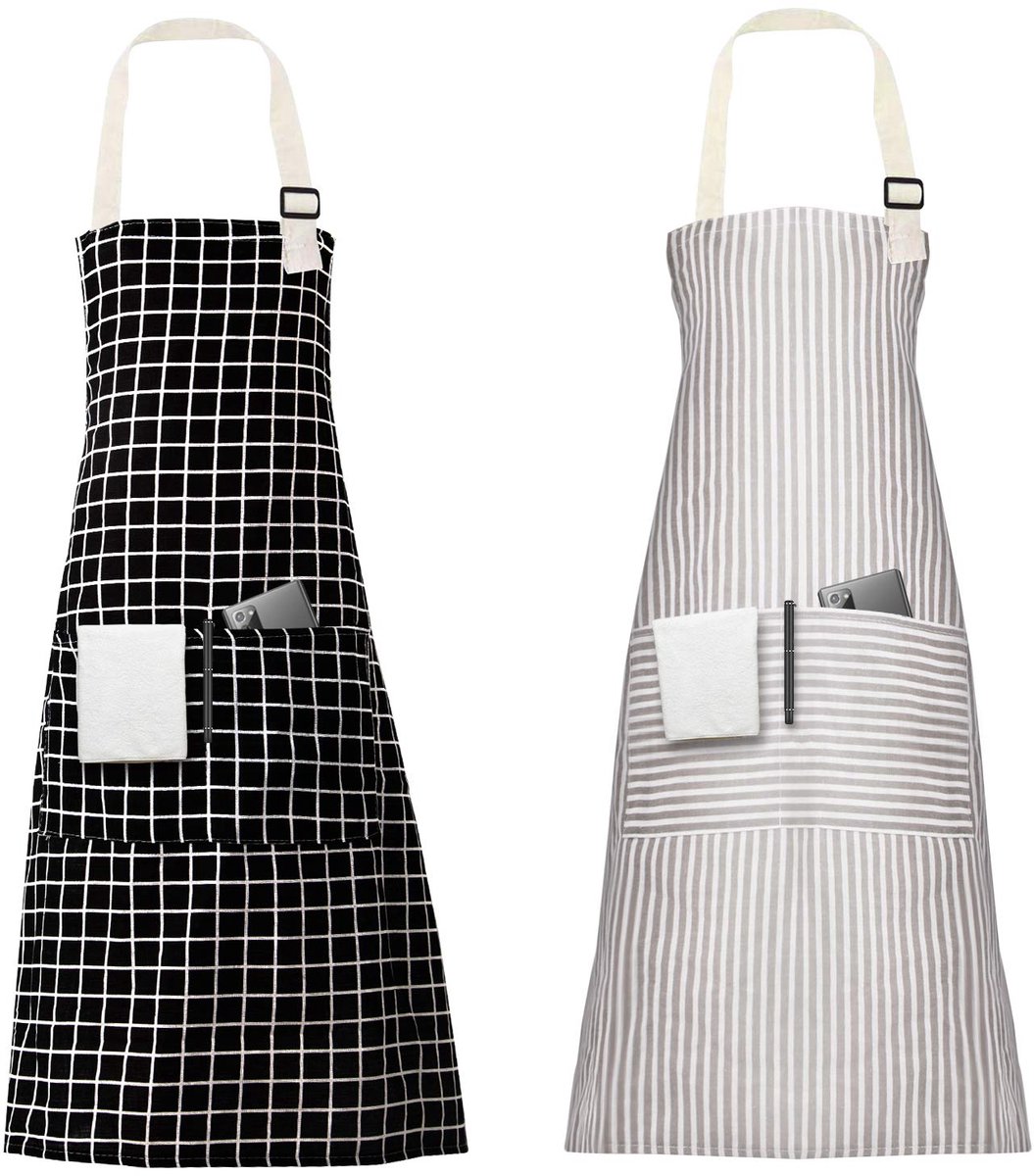 Vicloon Keukenschort, waterdicht en verstelbaar schort, kookschort met zak, Chef koksschorten voor gebruik in de keuken, tuin, restaurant, café, Uniseks, geschikt voor iedereen
