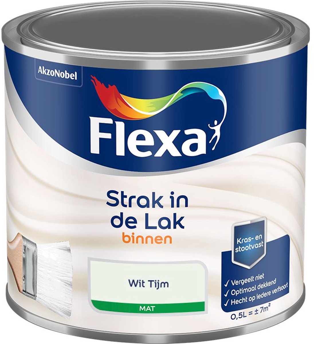 Flexa - Strak In De Lak Binnenlak Mat - Wit Tijm - Mengverf - 500 Ml