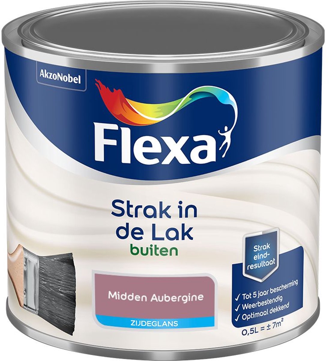 Flexa - Strak In De Lak Buitenlak Zijdeglans - Midden Aubergine - Mengverf - 500 Ml