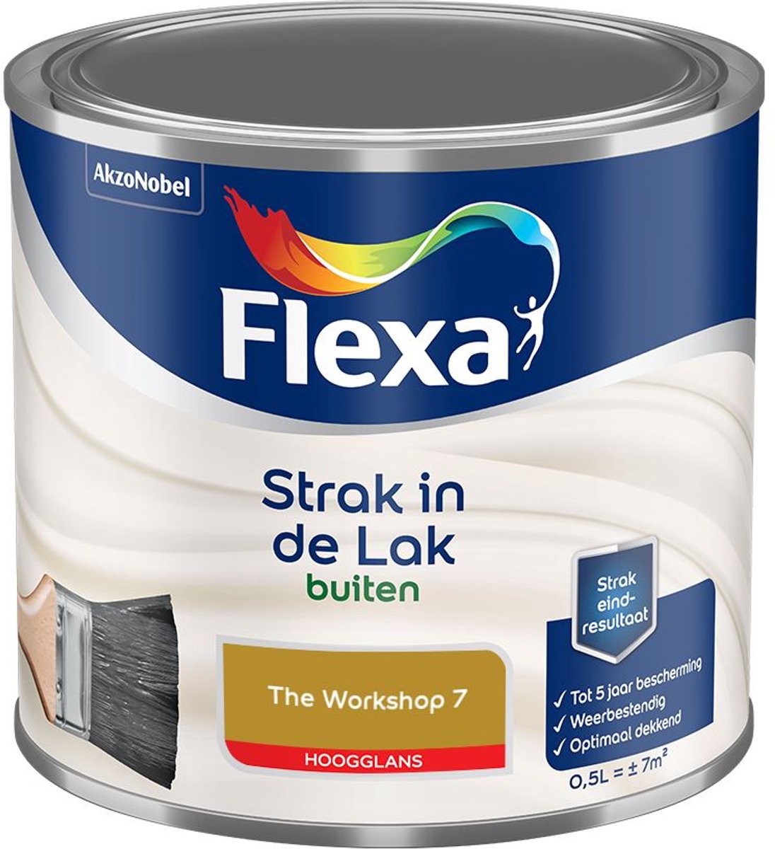 Flexa - Strak In De Lak Buitenlak Hoogglans - The Workshop 7 - Mengverf - 500 Ml