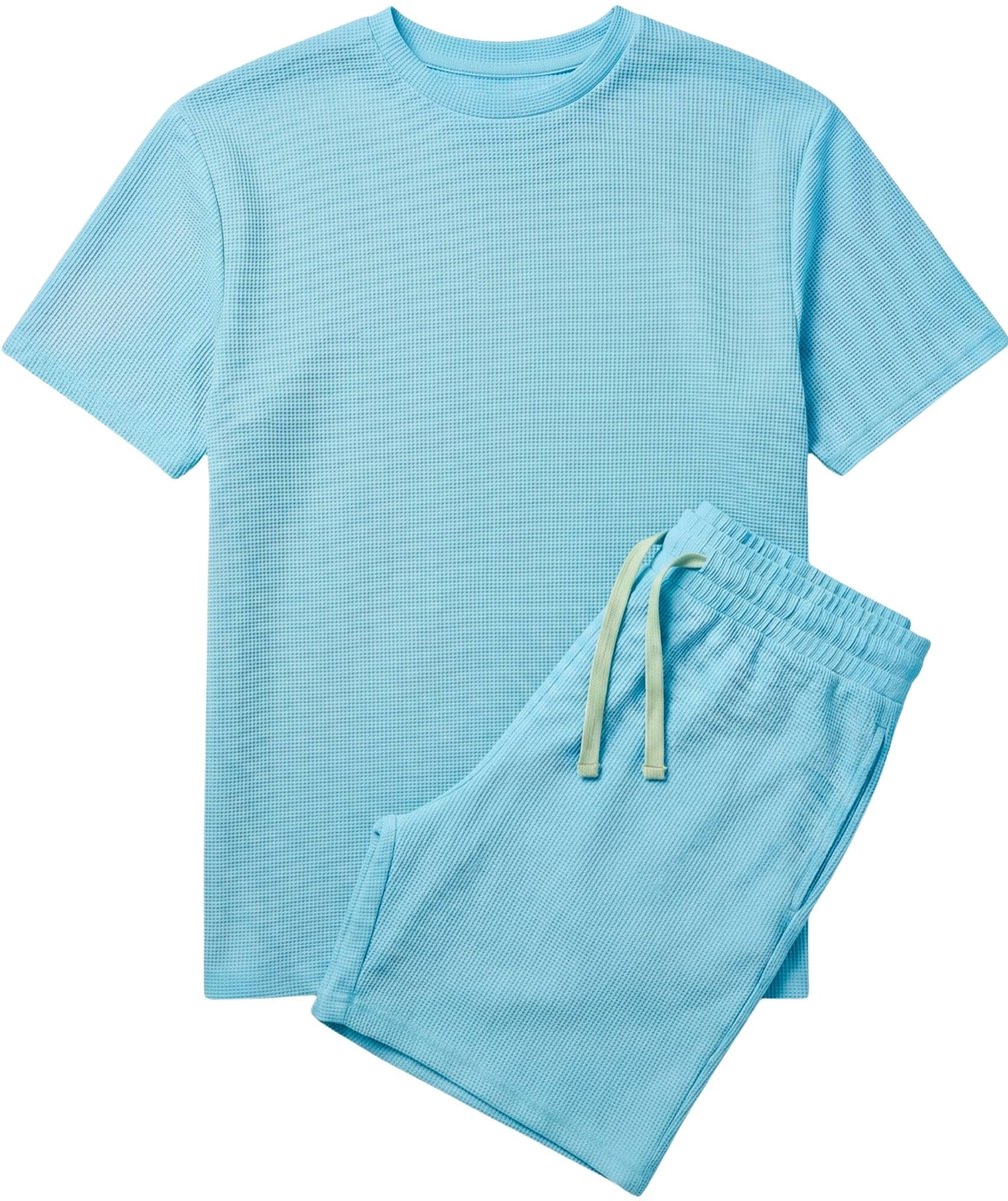 Zomerset Heren - Oversized T shirt en Shorts Heren - Twinset - GB-918 - Turquoise - Maat M