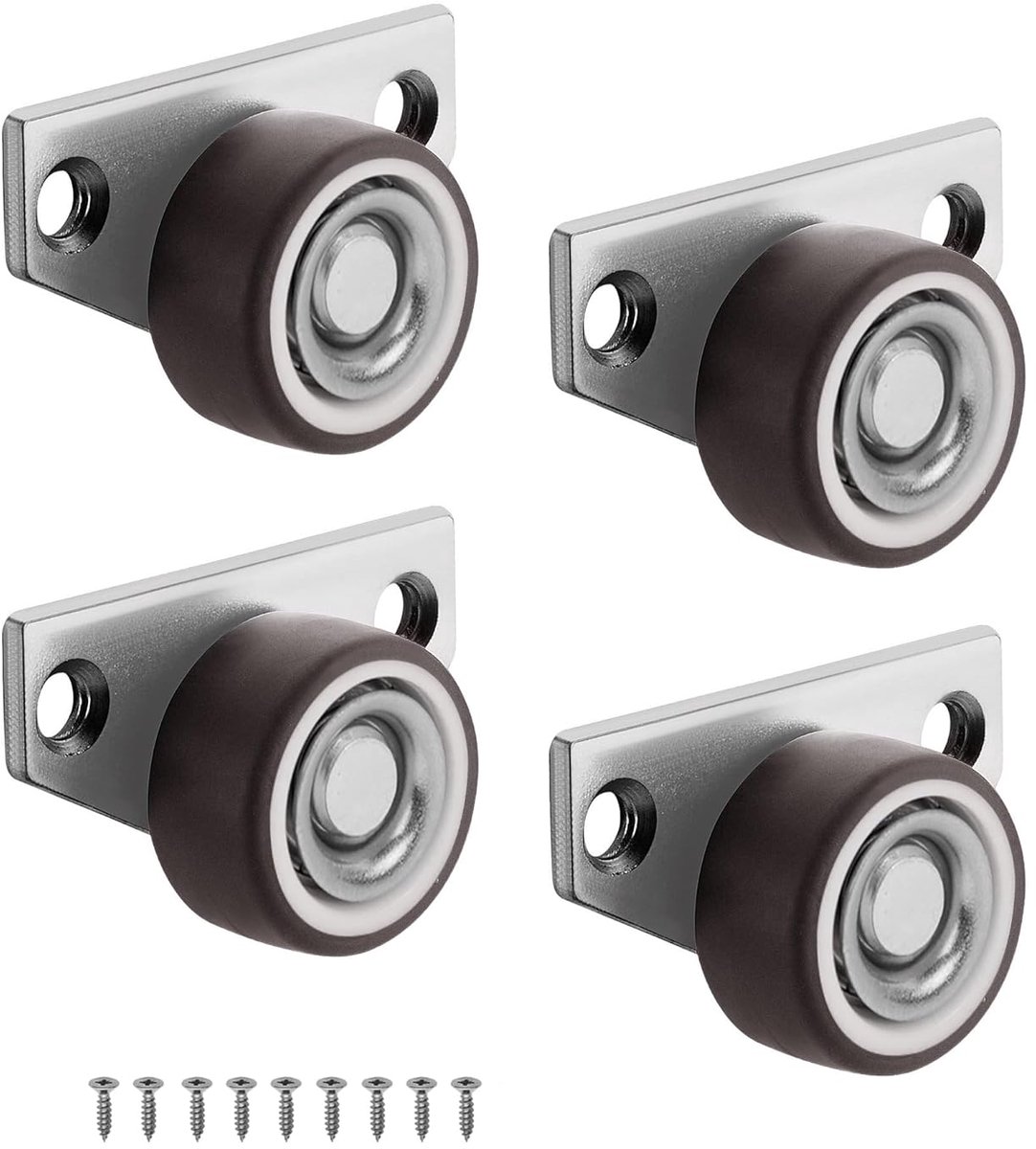 meubelwielen, meubelwielen, rubberen wielen, 4 stuks, kleine zwenkwielen, universele zwenkwielen, nylon wielen met verdikte stalen behuizing, universeel wiel, kleine bokwielen