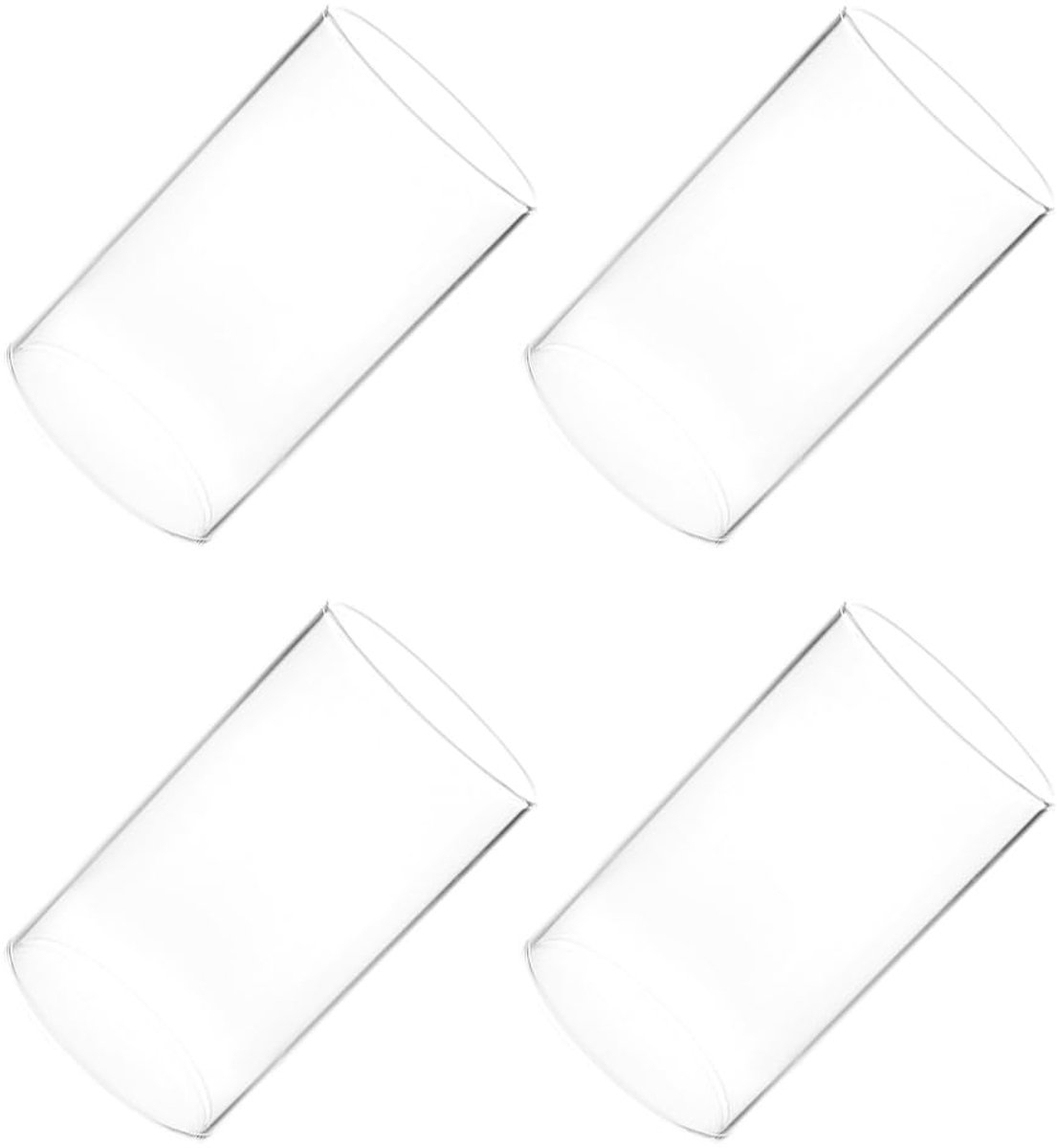 Kaarsenhouder, transparant, 4 stuks, 10 x 7 cm, cilindrisch, robuust, met glazen deksel, voor thuis en als cadeau