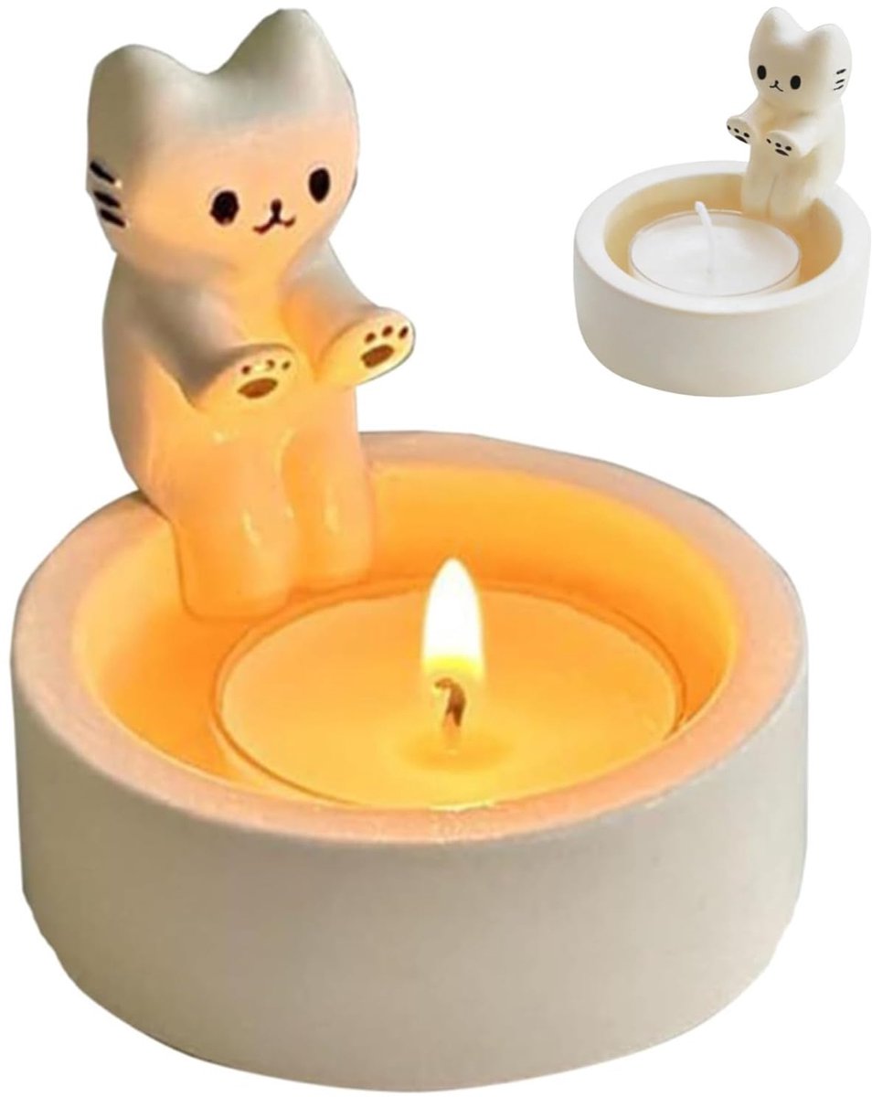 Kaarsenhouder cartoon, kaarsenhouder voor katten, cadeau, pootwarmer, voor kattenliefhebbers, huis en kantoor decoratie