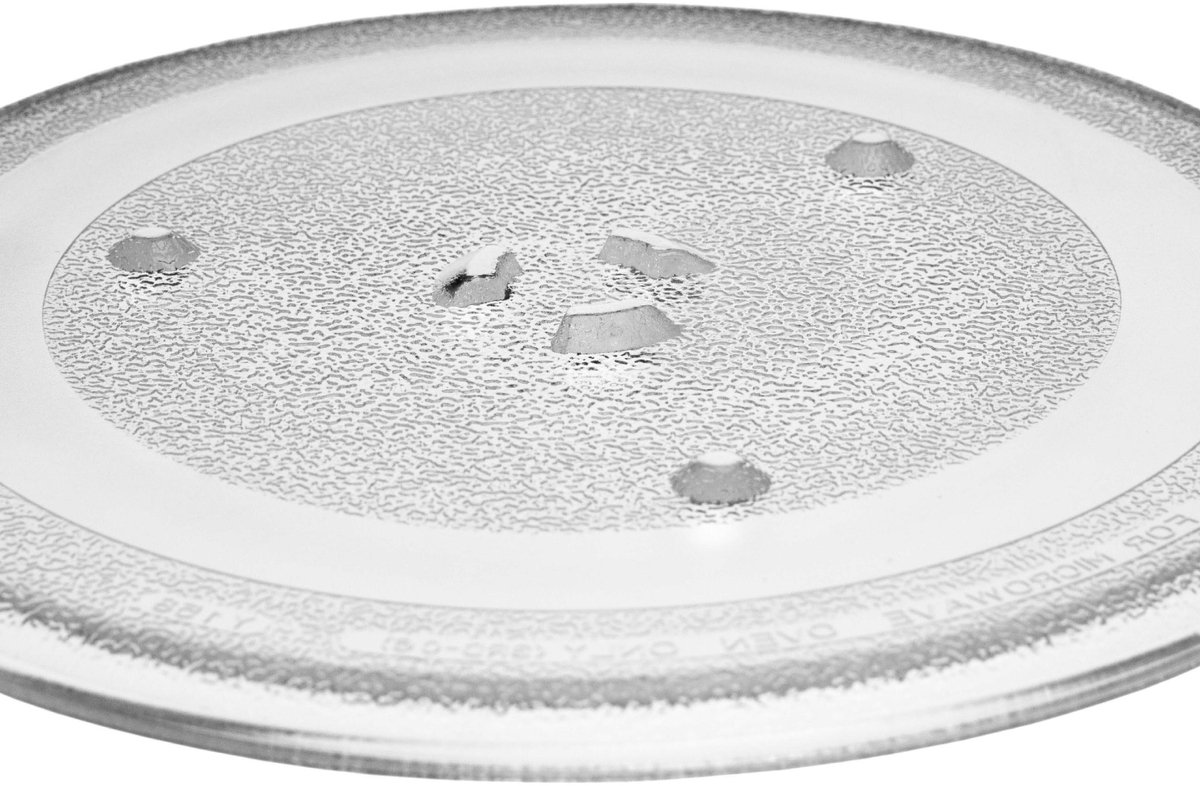 vhbw Magnetron draaiplateau compatibel met Samsung CE283DNR, CE283DNR/BWT, CE282DN-XEO magnetrons - draaiplateau met Y-vormige bevestiging, 28,8 cm, glas, transparant