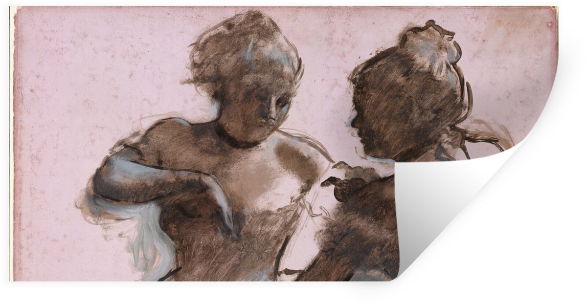 Muurstickers - Sticker Folie - Two dancers - Kunstwerk van Edgar Degas - 160x80 cm - Plakf