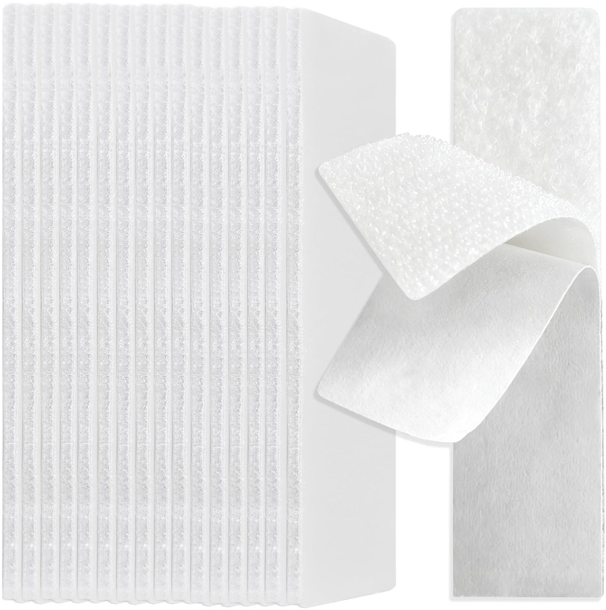 Dailygoods- Klittenband Extra Sterk - Zelfklevend - Dubbelzijdig - 32 Stuks - 25 × 100 mm - Voor Doe-Het-Zelfprojecten - Plakband