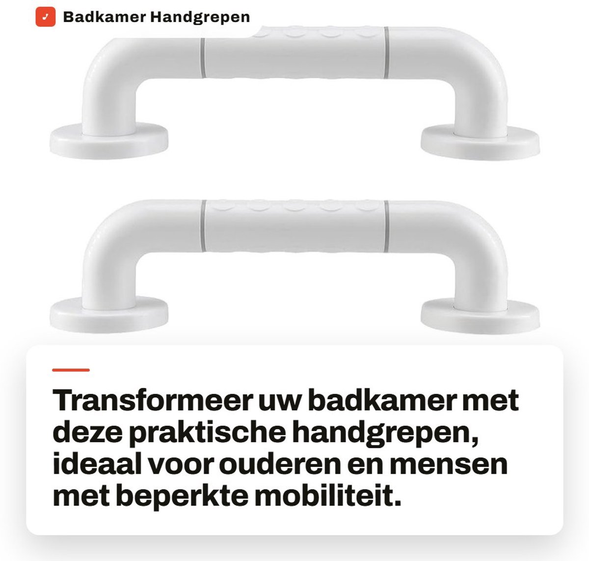 Dailygoods- Handgrepen 30 cm - Antislip Grip - Lichtgevende Ringen - Roestvrij Staal - Handgrepen voor Badkamer - Probleemloze Installatie - Badhandgrepen
