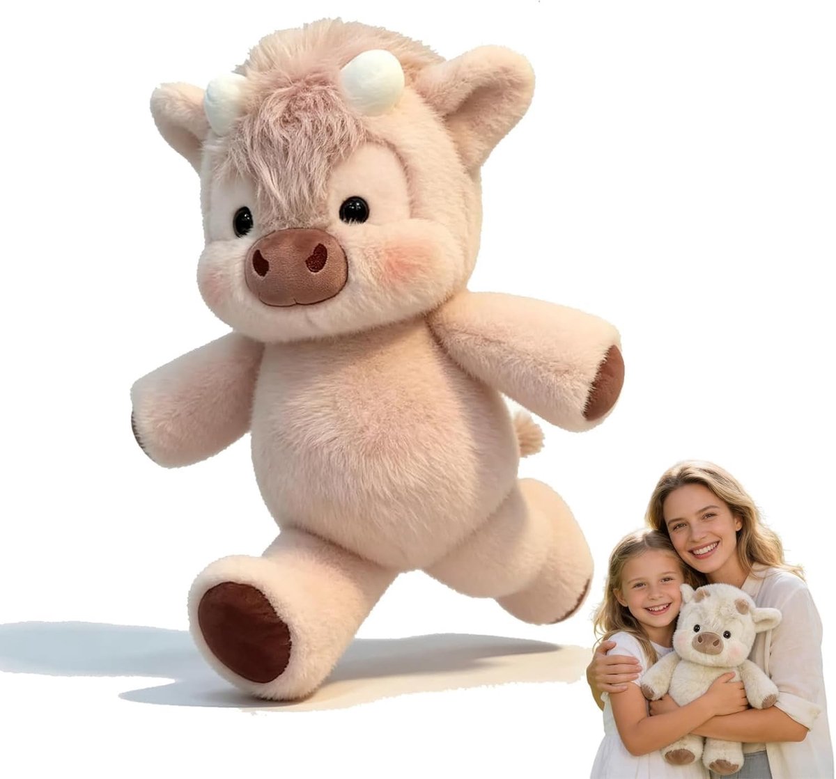 Dailygoods- Knuffel 45cm - Zachte Koe - Hypoallergeen - Knuffeldier - Cadeau voor Verjaardag - Decoratie voor Kinderen