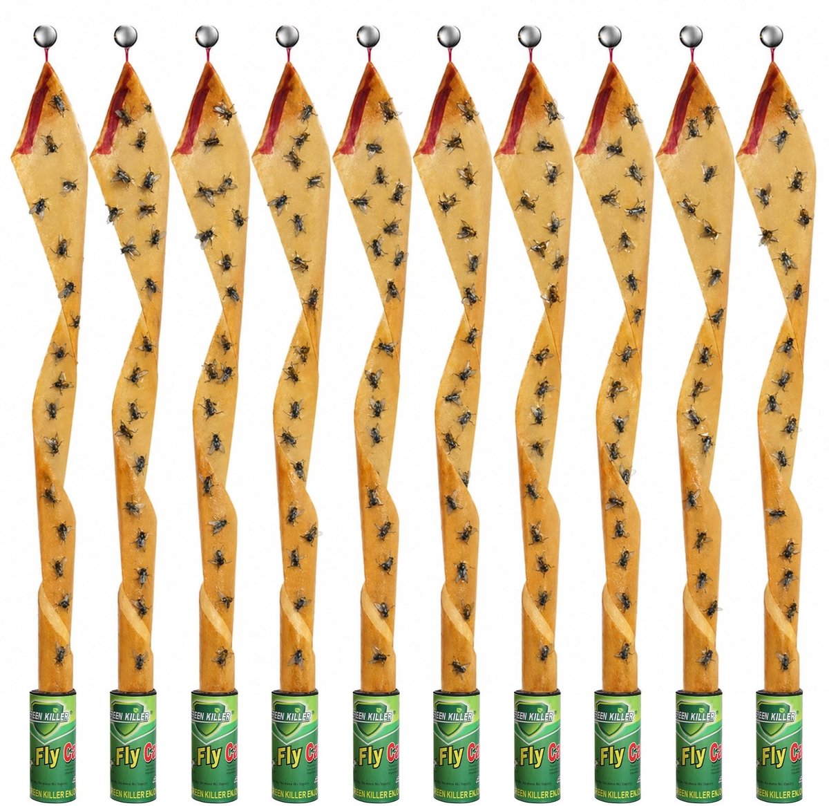 Dailygoods- Vliegenvanger Plakstrips - Dubbelzijdig Klevend - 10 Stuks - Geurloos en Niet Giftig - Waterdicht - Hoge Vangsnelheid - Insectenvanger