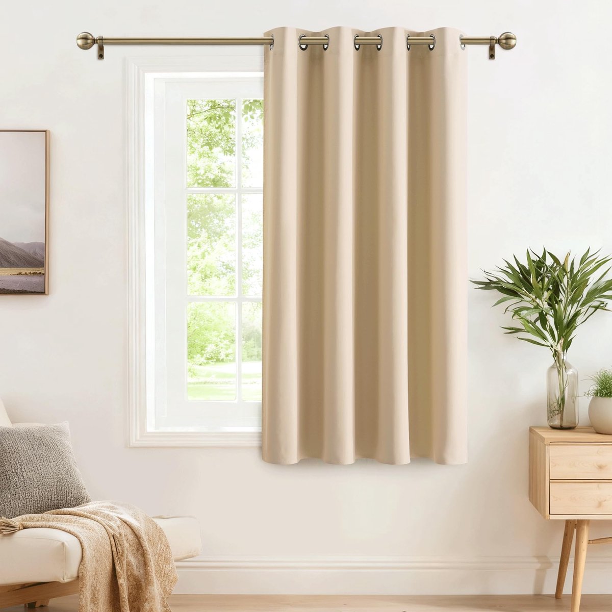 Dailygoods- Verduisterend Gordijn - Drievoudige Weefseltechnologie - Thermische Isolatie - Lichtblokkering - Geluidsreducerend - B 132 X H 158 cm - Energiebesparing - Gordijnen