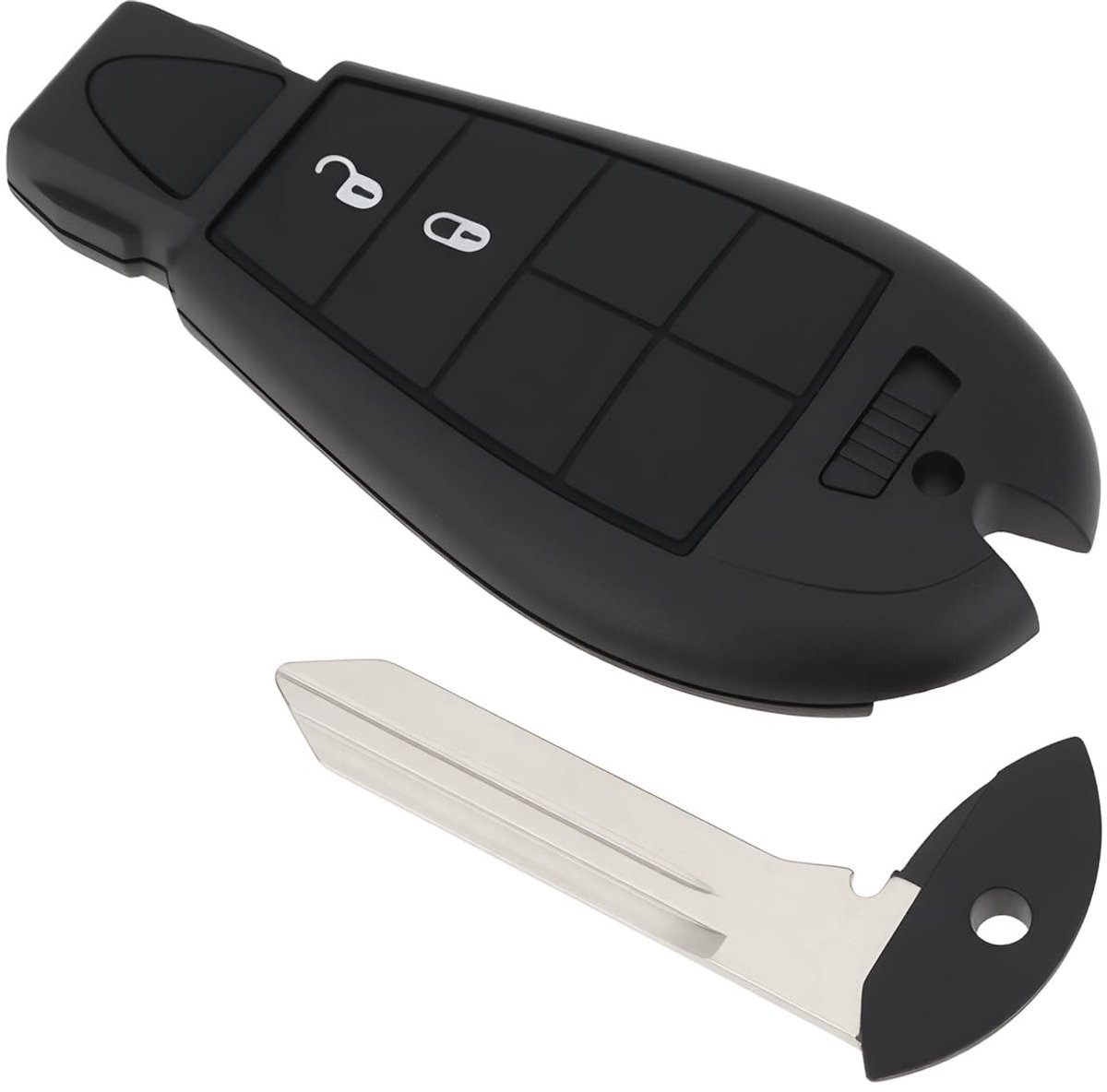 Dailygoods- Afstandsbediening 2 Knoppen - Compatibel met Chrysler/Dodge/Jeep - Duurzaam ABS-plastic - Siliconenmateriaal - Slijtvast/scheurbestendig - Bescherming interne circuits - Autosleutel