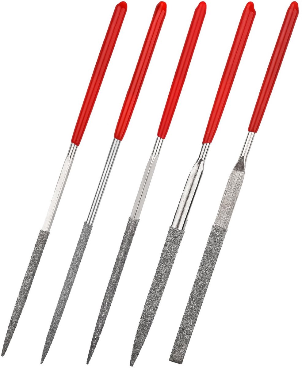 Dailygoods- Naaldvijl Set 5 Stuks - Sterke Legering - Lichtgewicht - Slijtvast - Comfortabele Grip - Voor Sieraden en Houtsnijwerk - Vijl