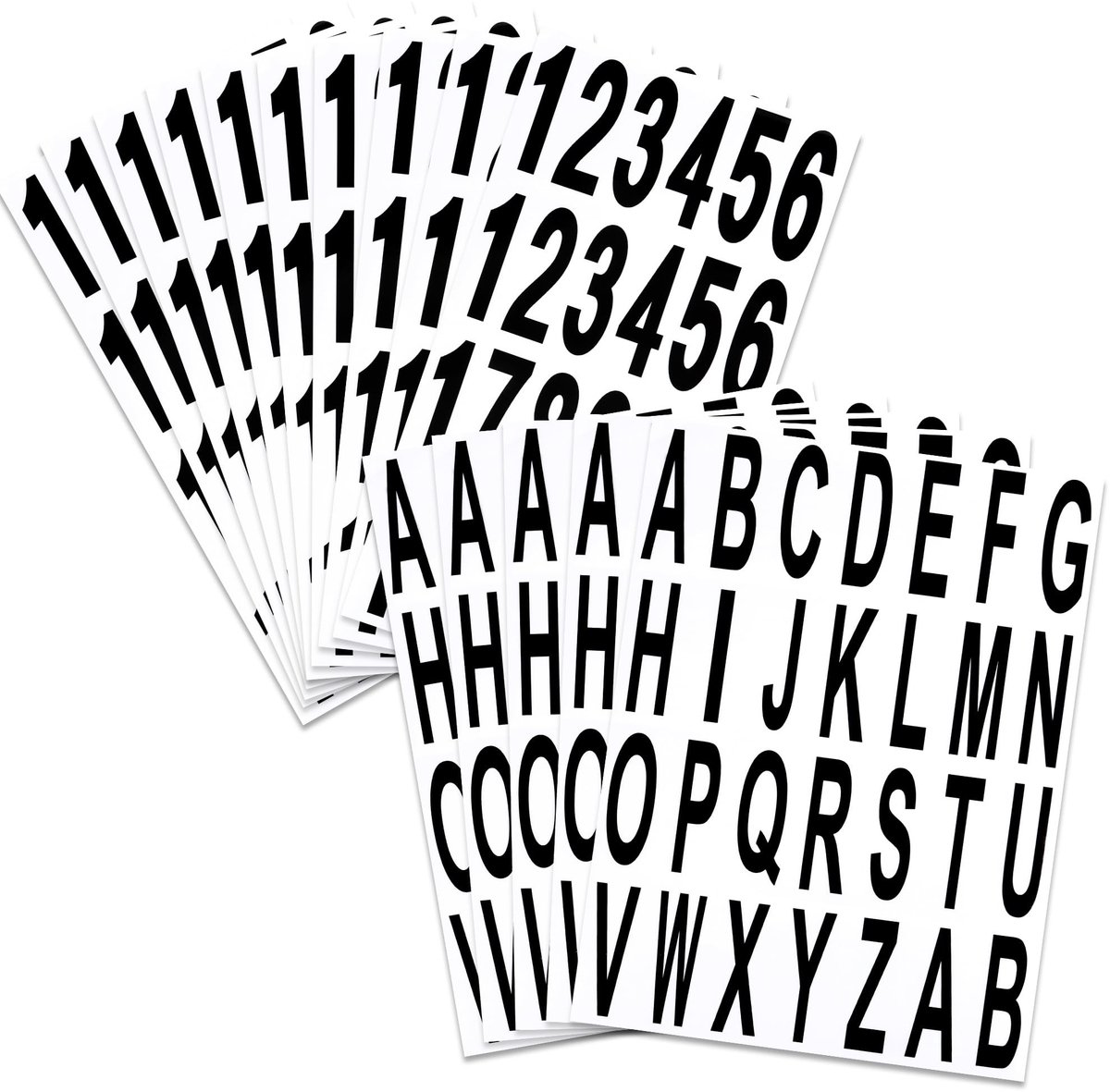 Dailygoods - 500 stuks brievenbus, cijferstickers, zelfklevende vinyl letters, cijferkit voor postbus, borden, auto's, thuisadresnummer (zwart, 76 mm)