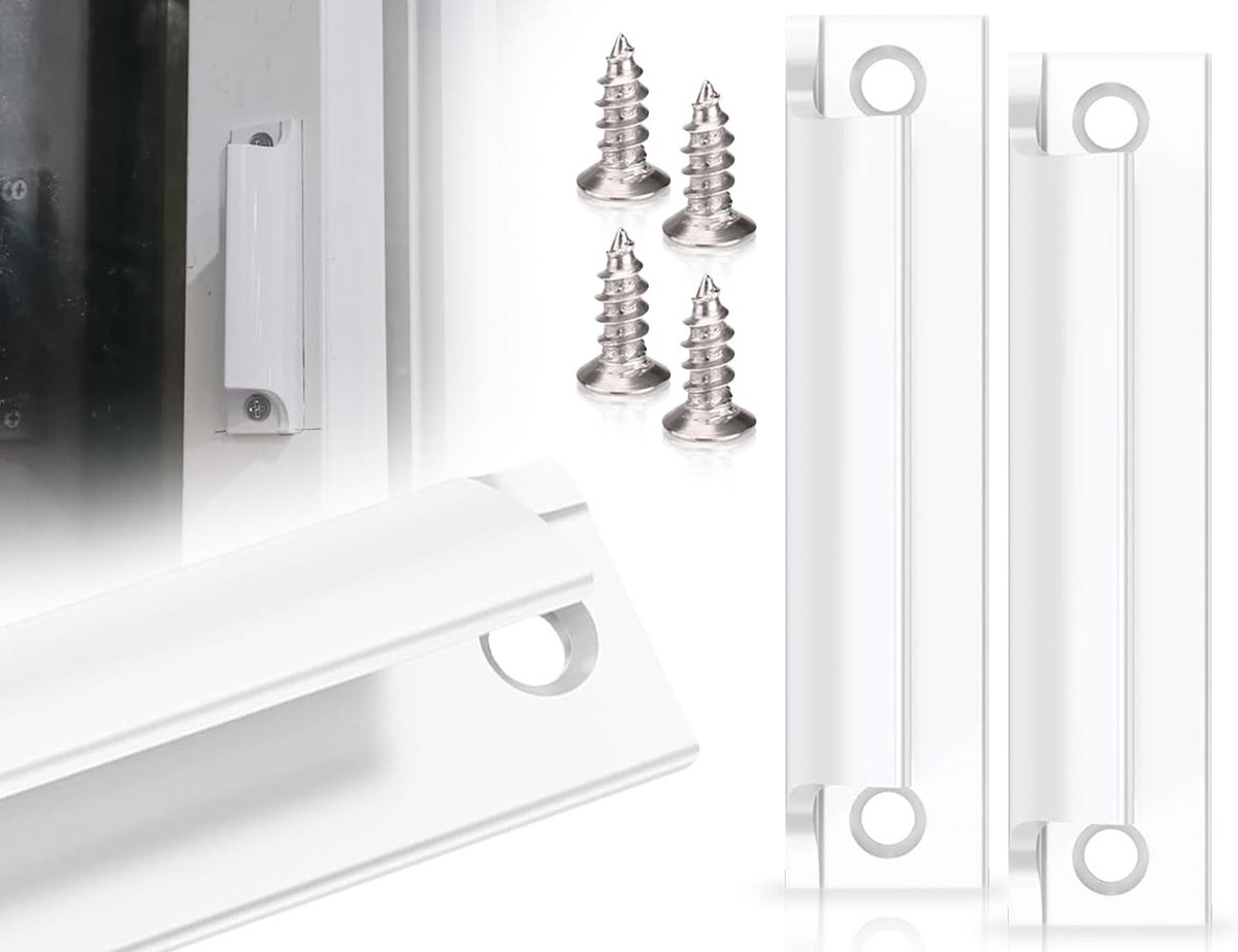 Dailygoods- Balkondeurgreep - Handgreep van Aluminiumlegering - Deurgreep voor Schuifdeur - Meubelaccessoires - Inclusief Schroeven - Wit