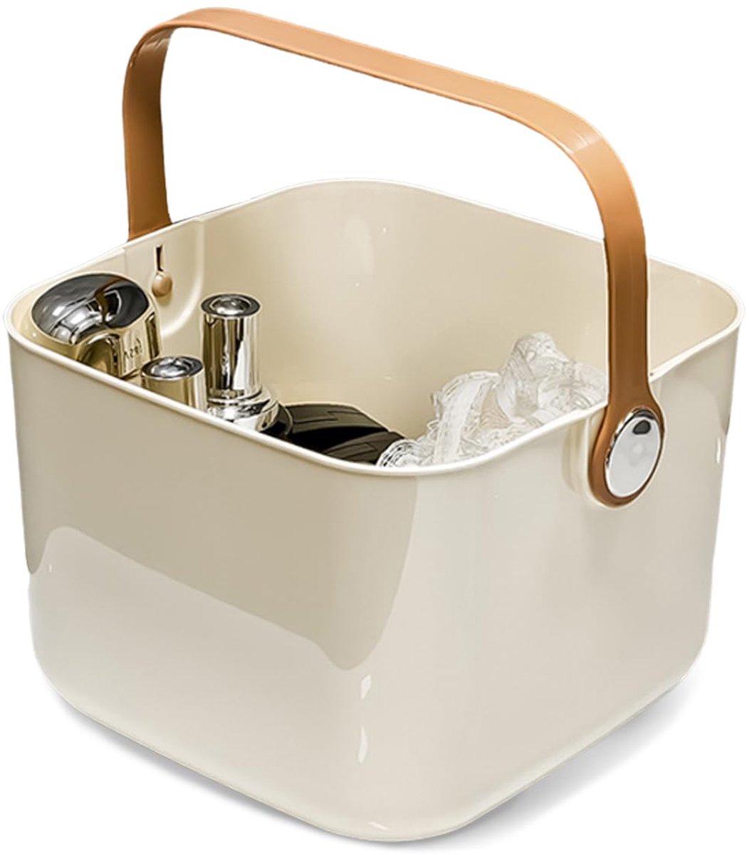 Douche-caddy mand met handgrepen, draagbare opbergmand met ventilatiegaten, badkamerorganizer voor het opbergen van shampoo, huidverzorgingsproducten