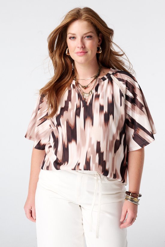MS Mode Top Top met print en v-hals
