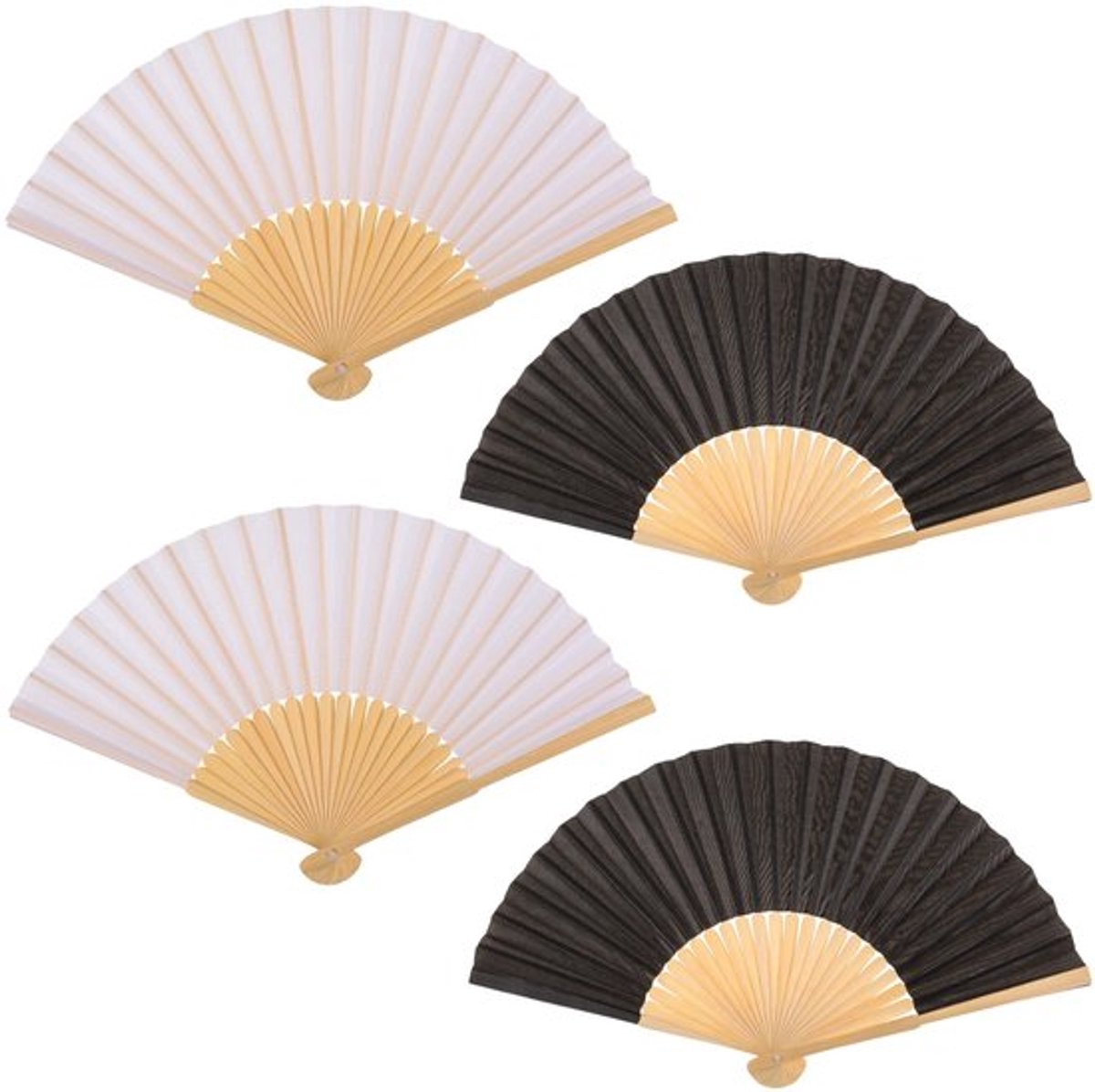 Golden crown - Houten handwaaiers - Afkoeling in de zomer - Set van 4