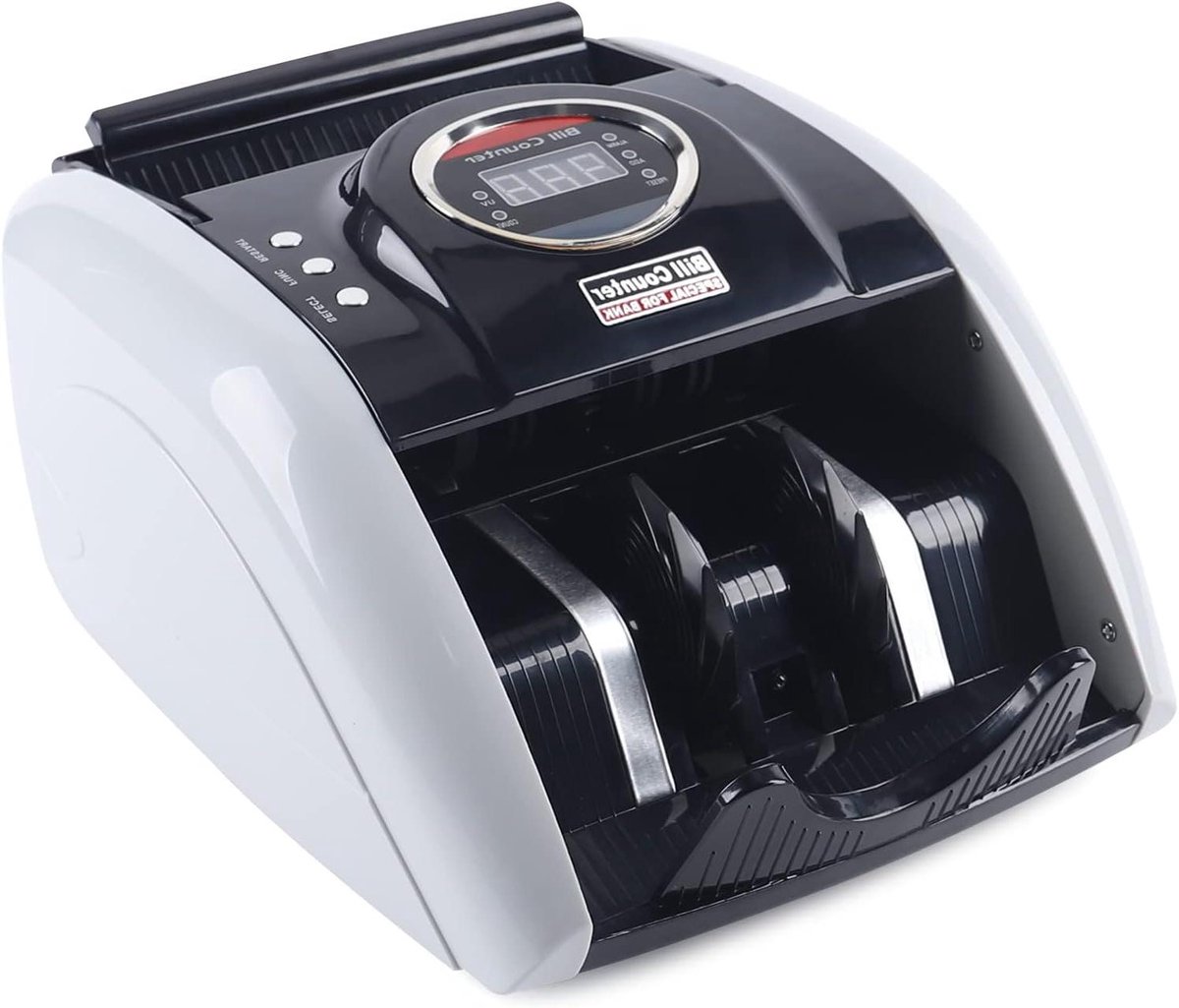 Geldteller Bankbiljetten - Bankbiljetten Teller - Geld Tellen - Automatische Detectie - 30 x 25 x 17 cm - Zwart Wit