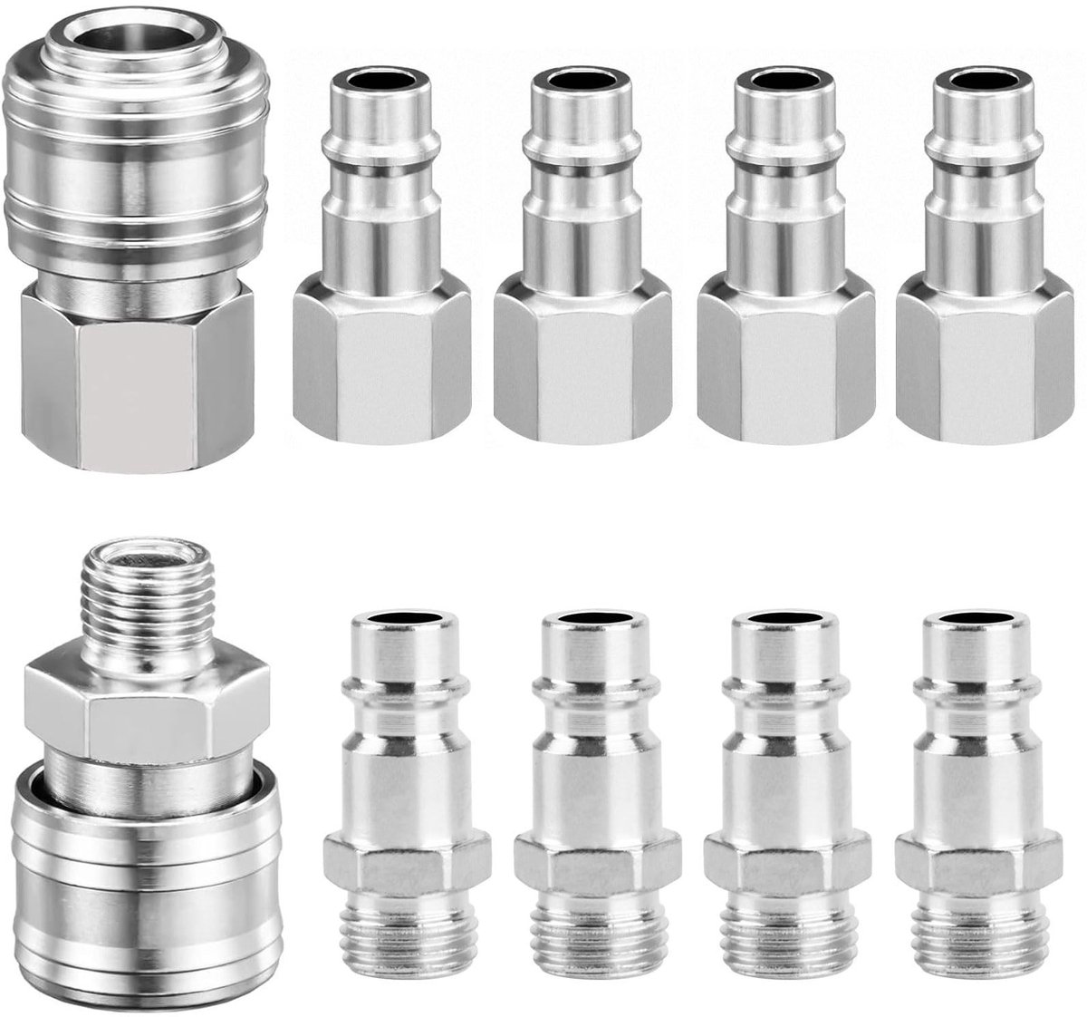 Dailygoods- Snelkoppelingen 1/4 Inch - Euro Persluchtkoppeling - Verbinders voor Slangen - Koppelstukken Luchtleiding - Roest- en Corrosieweerstand - Eenvoudig Ontwerp - Luchtkoppeling