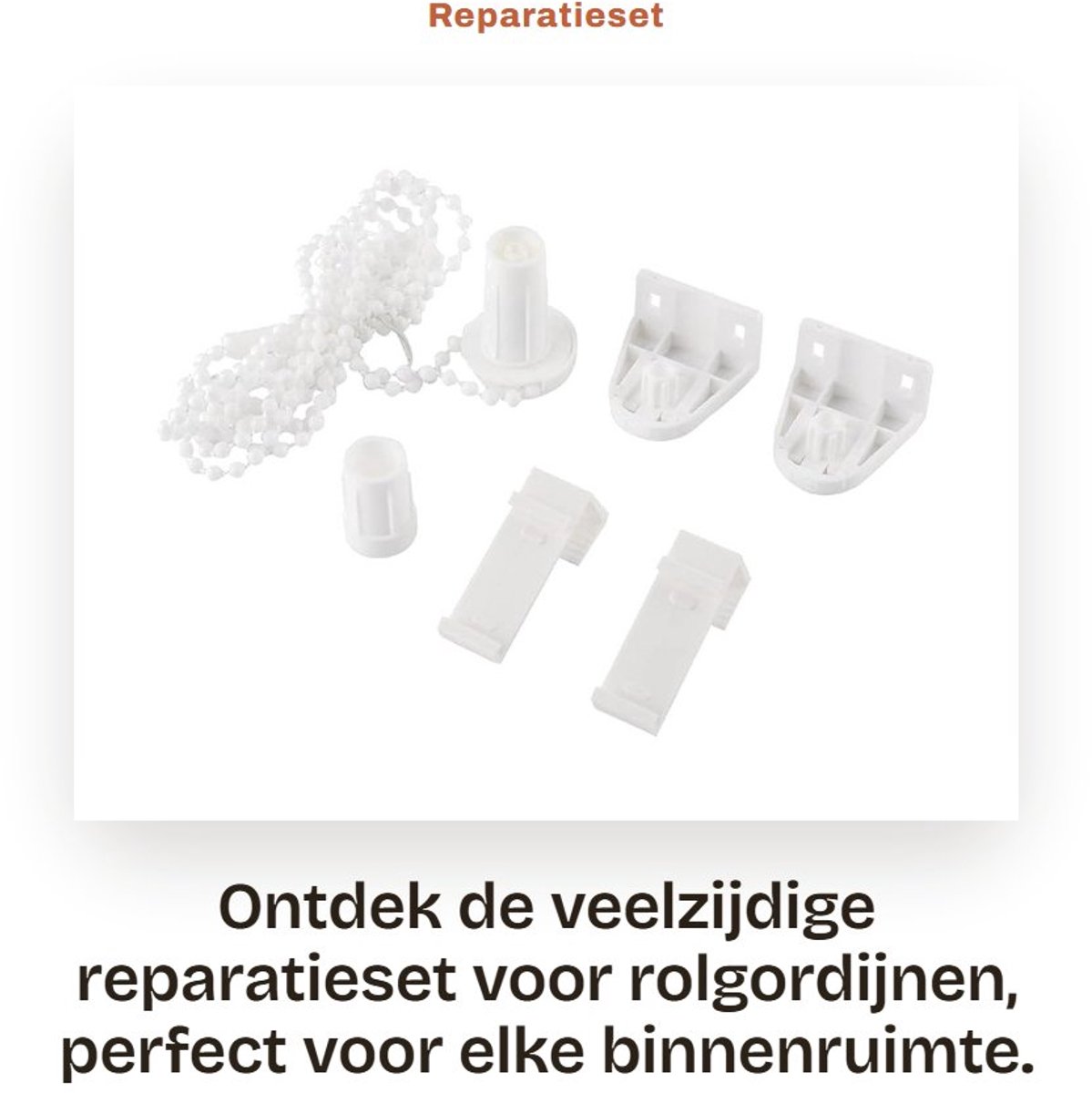 Dailygoods- Reparatieset voor Rolgordijnen - Inclusief Koppeling/Houder/Ketting - Bevestigingsset voor Standaard Rolluiken - Duurzaam Kunststof - Eenvoudige Doe-Het-Zelf Montage - Rolluikset