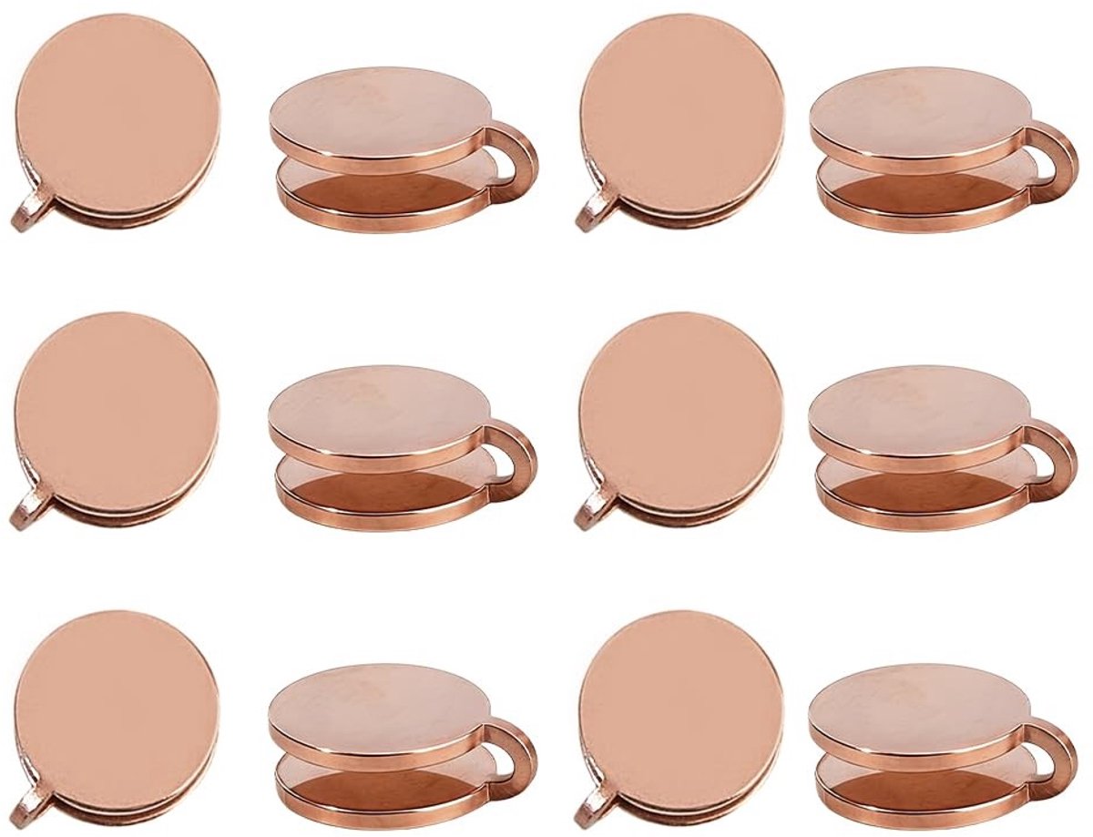 Dailygoods- Drukoorbellen 12 Stuks - Roségoud - Verstelbaar - Keloïde Oorbellen - Roestvrij Staal - Comfortabel Draagbaar