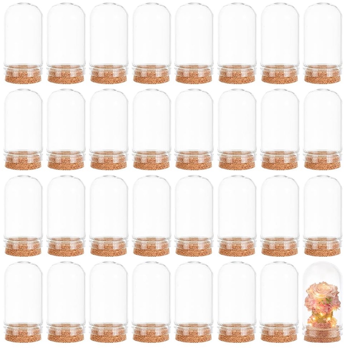 Dailygoods- Glazen Flessen 15ml - Set van 32 - Decoratieve Flessen - DIY Decoraties - Miniatuur Flessen - Hoogwaardige Glas - Met Kurkstopper