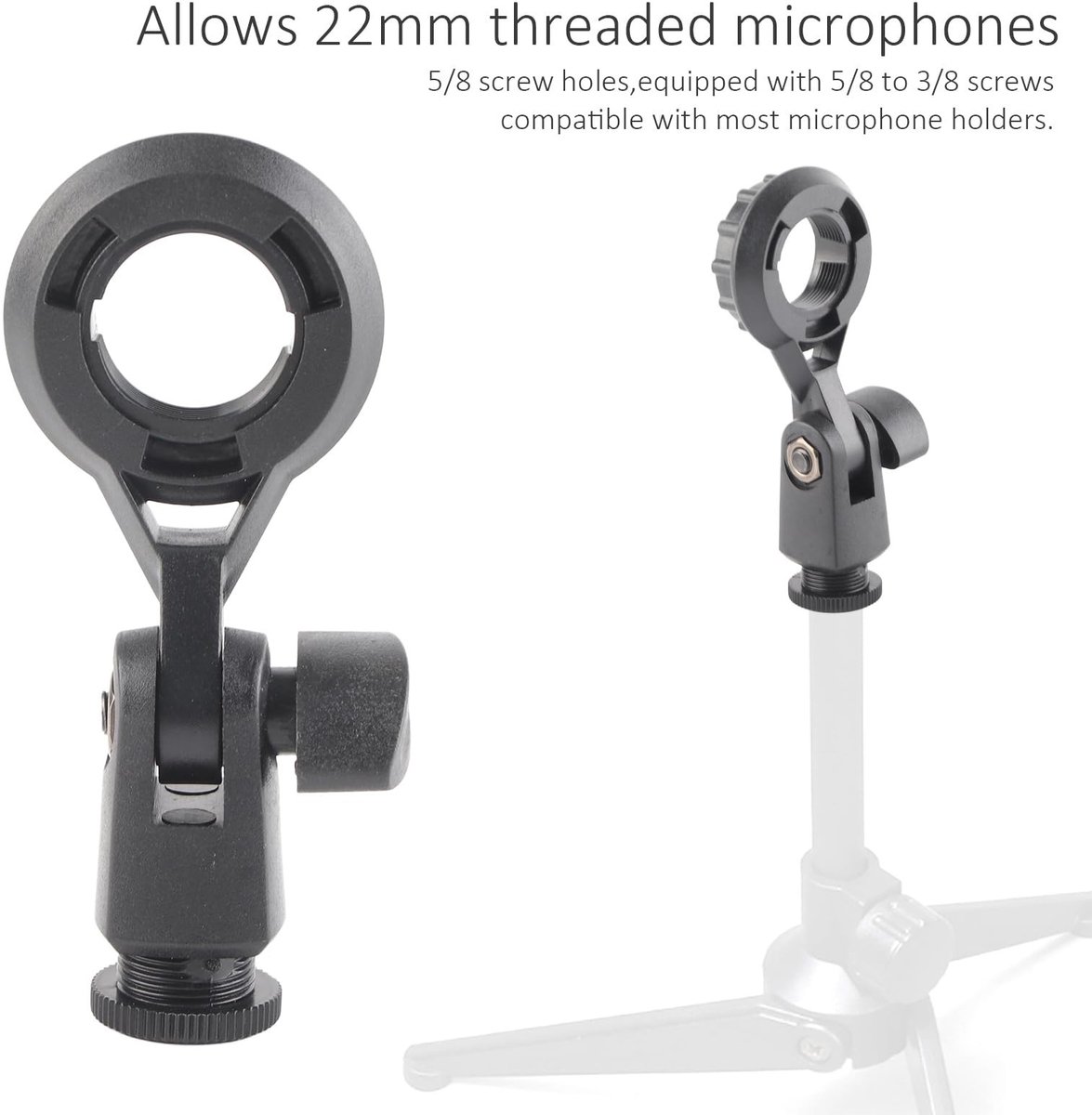 Dailygoods- Microfoonclip Universeel - 180° Verstelbare Houder - Desktop Beugel - Antivibratiehouder - Compatibel met 22 mm Microfoons - Draagbaar - Microfoonhouder