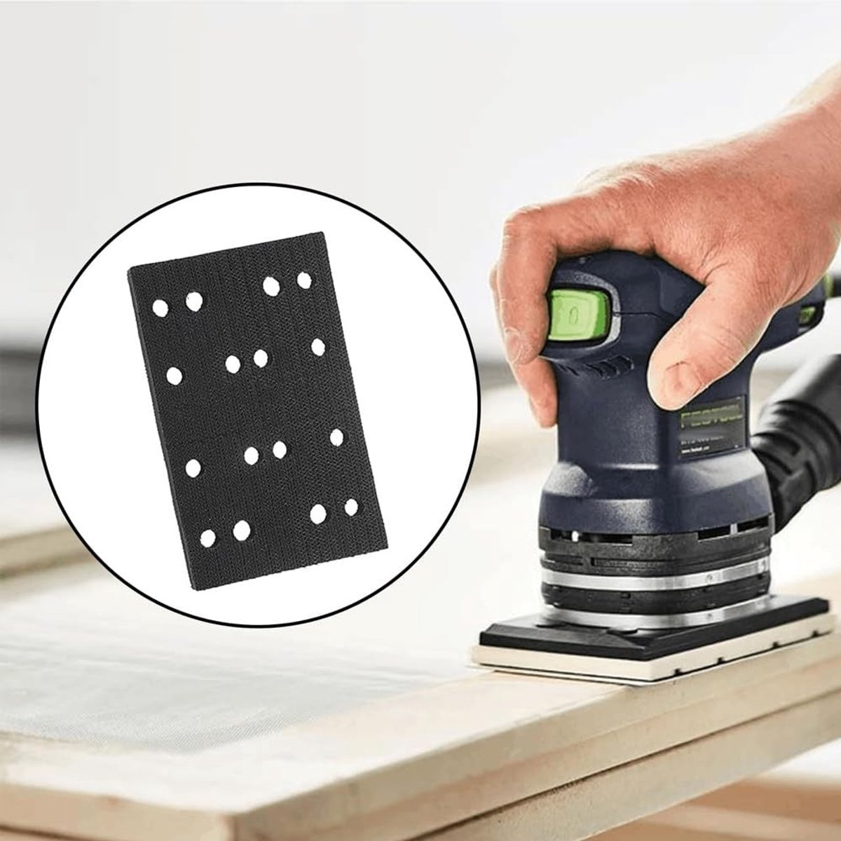 Dailygoods- Schuurpad 2 Stuks - Zachte Sponsinterface - Compatibel met RTS 400/RS 400/RTSC 400 - Afmetingen 133x80 mm - Trillingsreductie - Verbeterde Afwerking - Schuurmachinepad